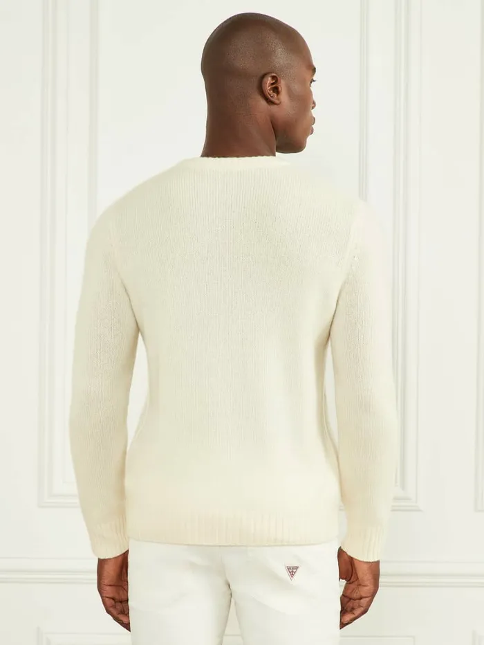 Hoodies and Sweaters Cashmere Crewneck Sweater Creme Brulee 8211 GUESS Men