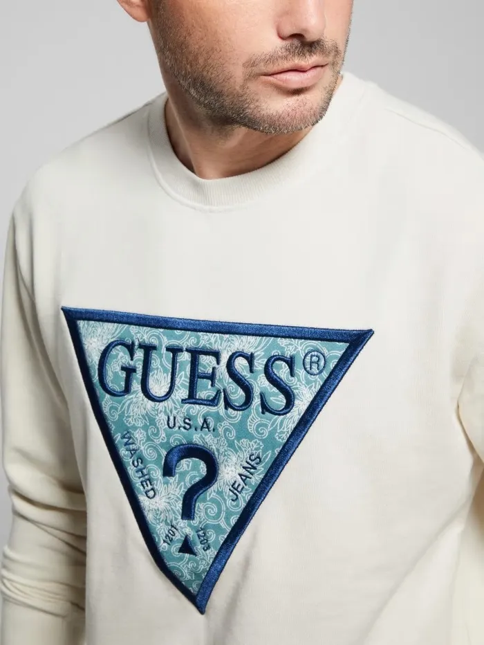 Hoodies and Sweaters Eco Triangle Crewneck Sweatshirt Birch Bark GUESS Men Hoodies and Sweaters Eco Triangle Crewneck Sweatshirt Birch Bark GUESS Men
