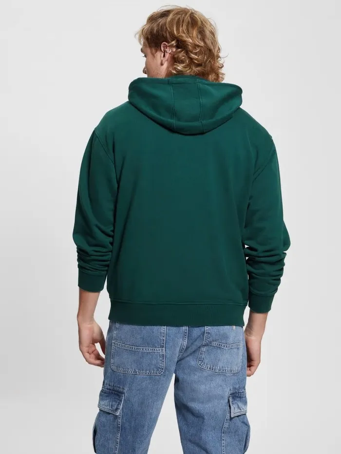 Hoodies and Sweaters Finch French Terry Hoodie Dark Jade Multi GUESS Men Hoodies and Sweaters Finch French Terry Hoodie Dark Jade Multi GUESS Men