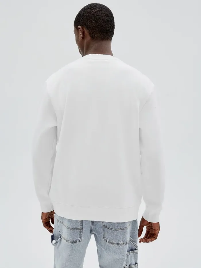 Hoodies and Sweaters GUESS Originals Logo Crewneck Pullover Pure White Multi 8211 GUESS Men
