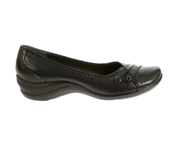 Hush Puppies Burlesque Black Leather Women Walking Shoes