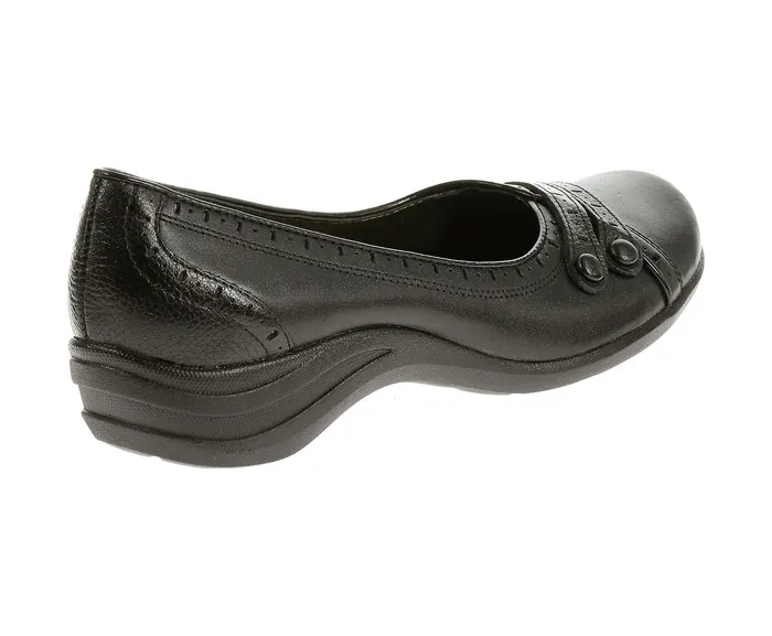 Hush Puppies Burlesque Black Leather Women Walking Shoes