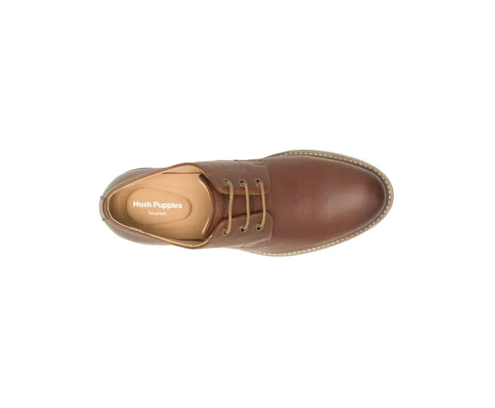 Hush Puppies Detroit Plain Toe Oxford Cognac Leather Men Oxfords