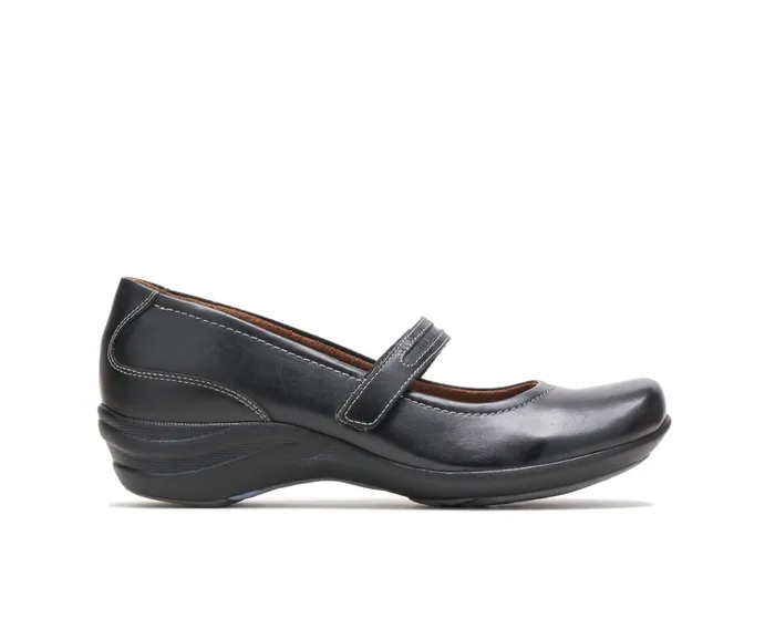 Hush Puppies Epic Mary Jane Black Leather Women Walking Shoes