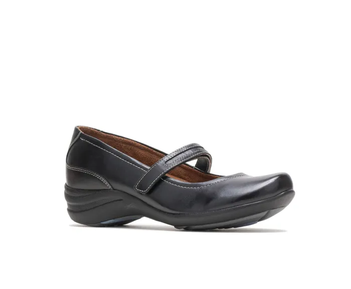 Hush Puppies Epic Mary Jane Black Leather Women Walking Shoes