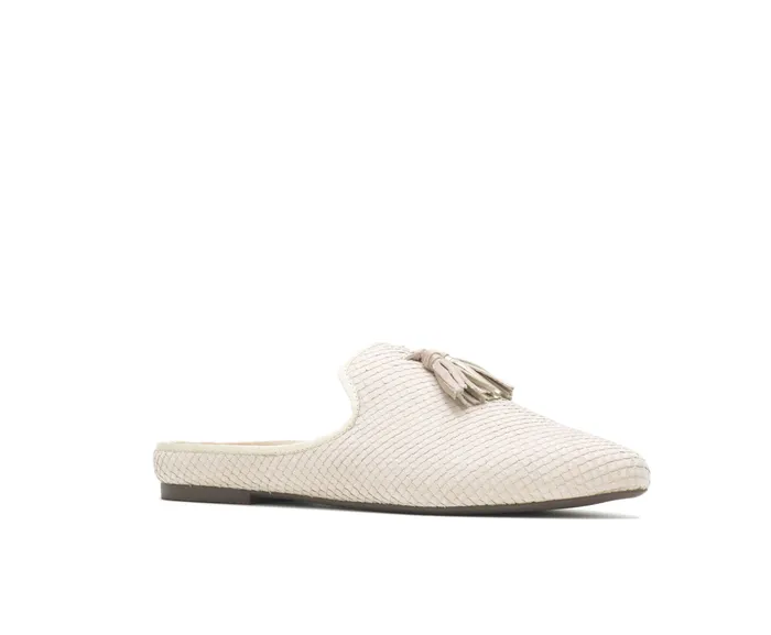 Hush Puppies Sadie Tassel Mule Eggnog Cobra Leather Women Flats and SlipOns Hush Puppies Sadie Tassel Mule Eggnog Cobra Leather Women Flats and SlipOns