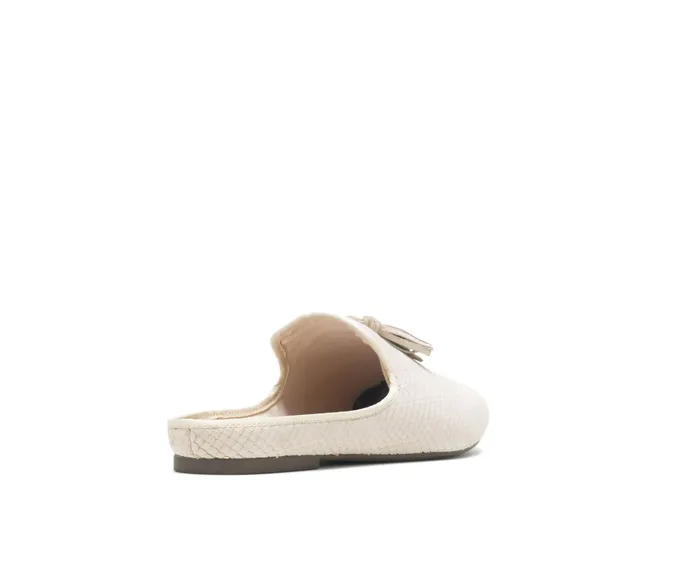Hush Puppies Sadie Tassel Mule Eggnog Cobra Leather Women Flats and SlipOns Hush Puppies Sadie Tassel Mule Eggnog Cobra Leather Women Flats and SlipOns
