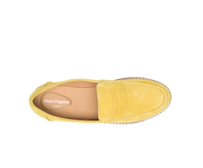 Hush Puppies Wren Loafer Lemon Curry Suede Women Loafers