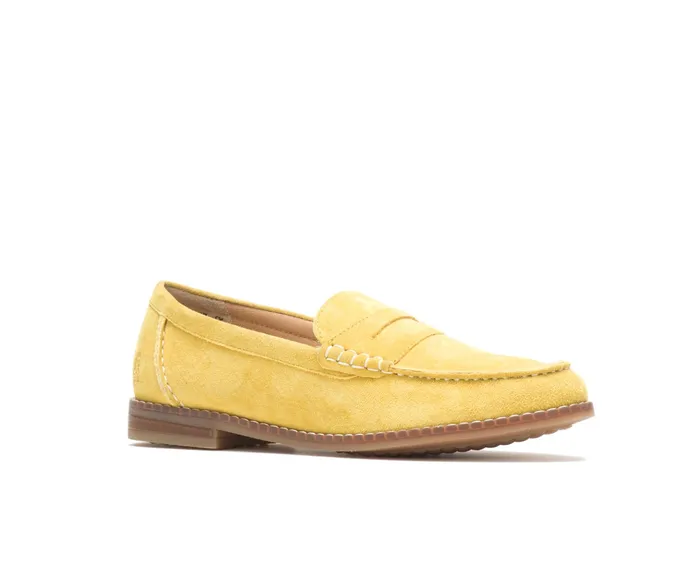 Hush Puppies Wren Loafer Lemon Curry Suede Women Loafers