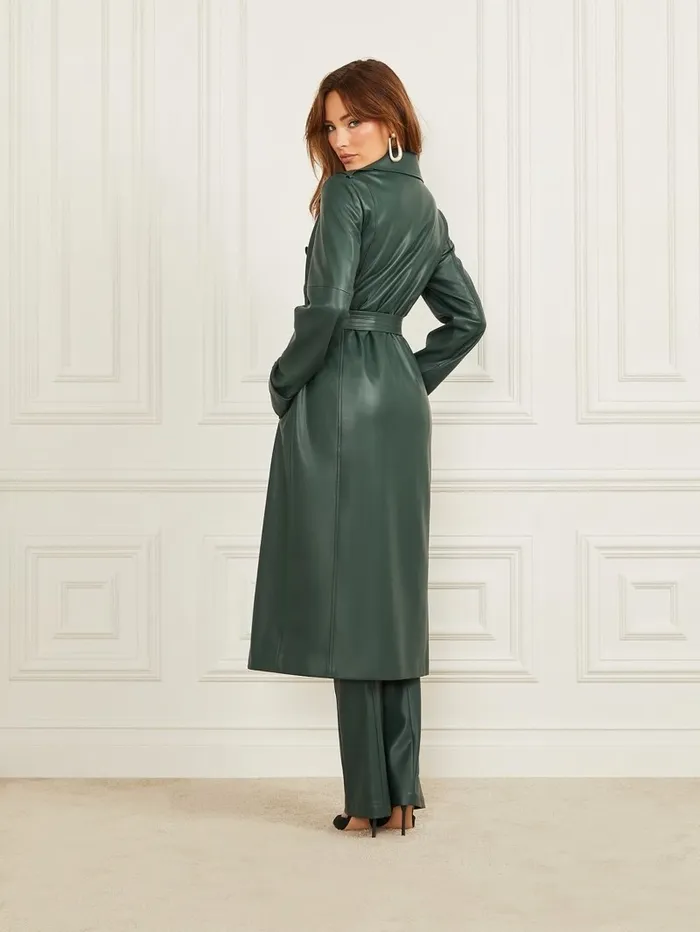 Jackets and Coats Freya FauxLeather Trench Coat Alpine Grove GUESS Women Jackets and Coats Freya FauxLeather Trench Coat Alpine Grove GUESS Women