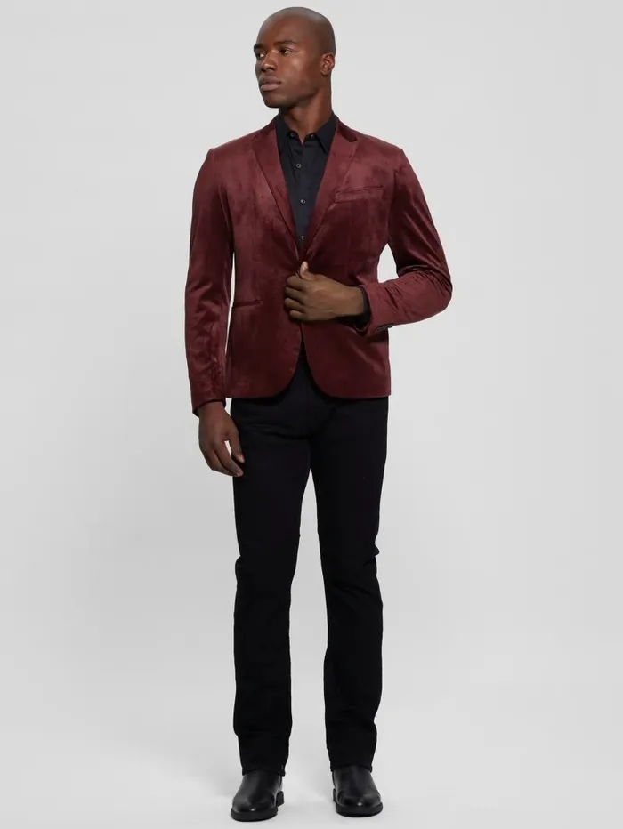Jackets and Coats Fulham Velvet Blazer Red Noir GUESS Men Jackets and Coats Fulham Velvet Blazer Red Noir GUESS Men