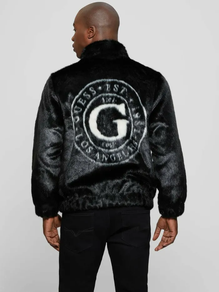 Jackets and Coats GUESS Men Draco FauxFur Zip Jacket Black