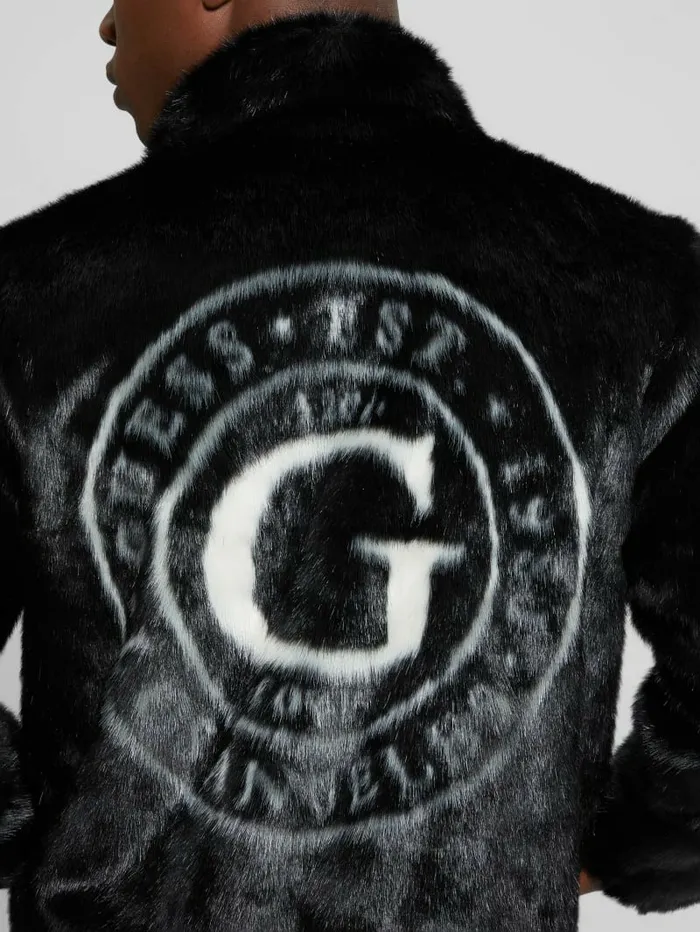 Jackets and Coats GUESS Men Draco FauxFur Zip Jacket Black Jackets and Coats GUESS Men Draco FauxFur Zip Jacket Black
