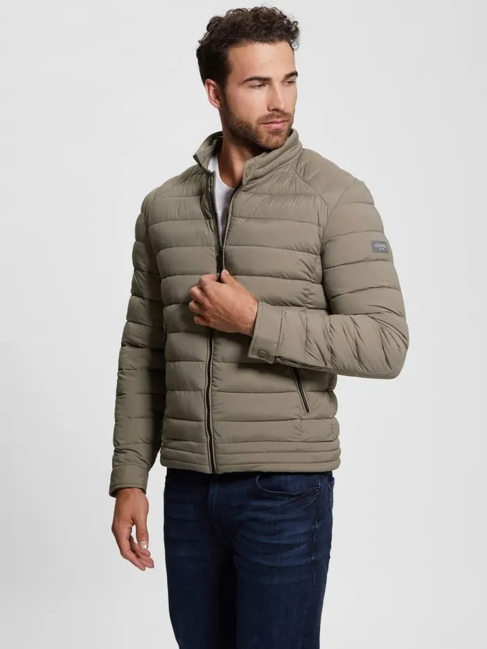 Jackets and Coats GUESS Men Eco TechStretch Hooded Jacket Walnut Shell