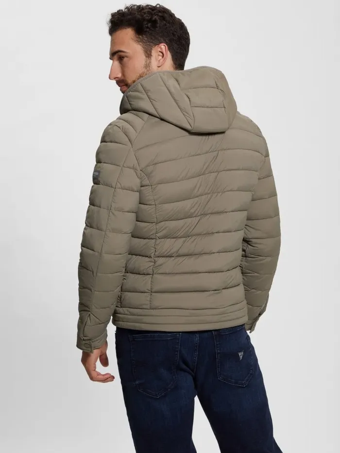 Jackets and Coats GUESS Men Eco TechStretch Hooded Jacket Walnut Shell Jackets and Coats GUESS Men Eco TechStretch Hooded Jacket Walnut Shell
