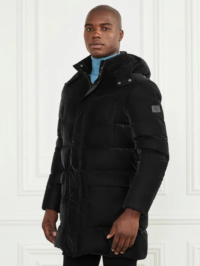 Jackets and Coats GUESS Men Long Down Hooded Jacket Black