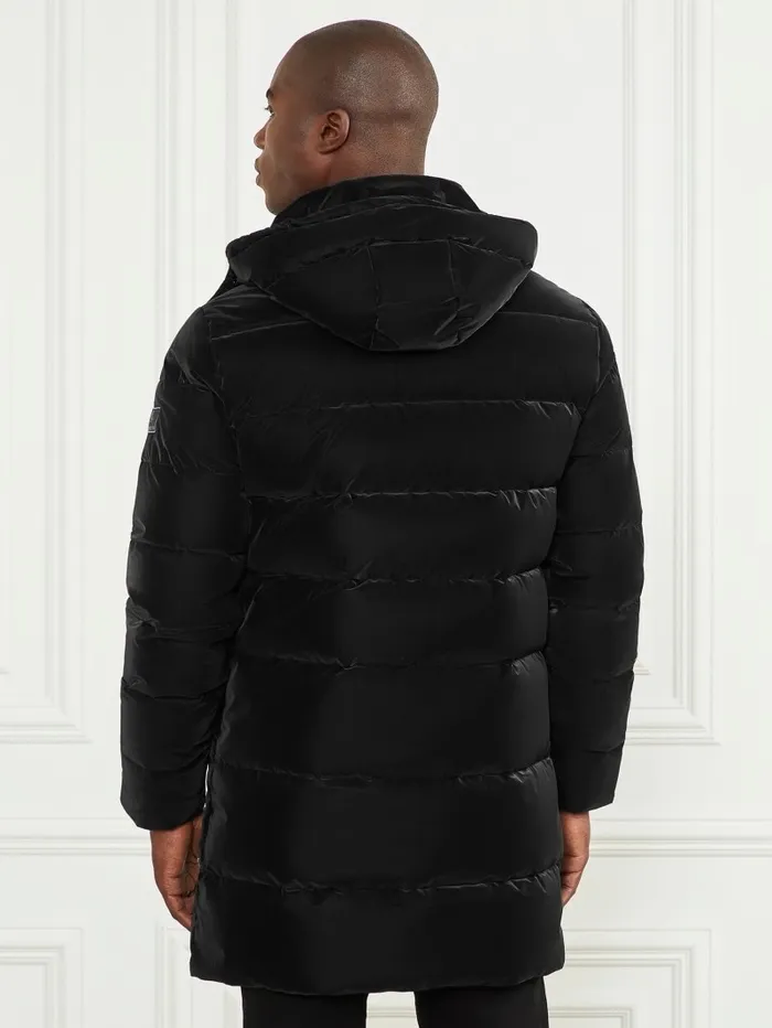 Jackets and Coats GUESS Men Long Down Hooded Jacket Black Jackets and Coats GUESS Men Long Down Hooded Jacket Black