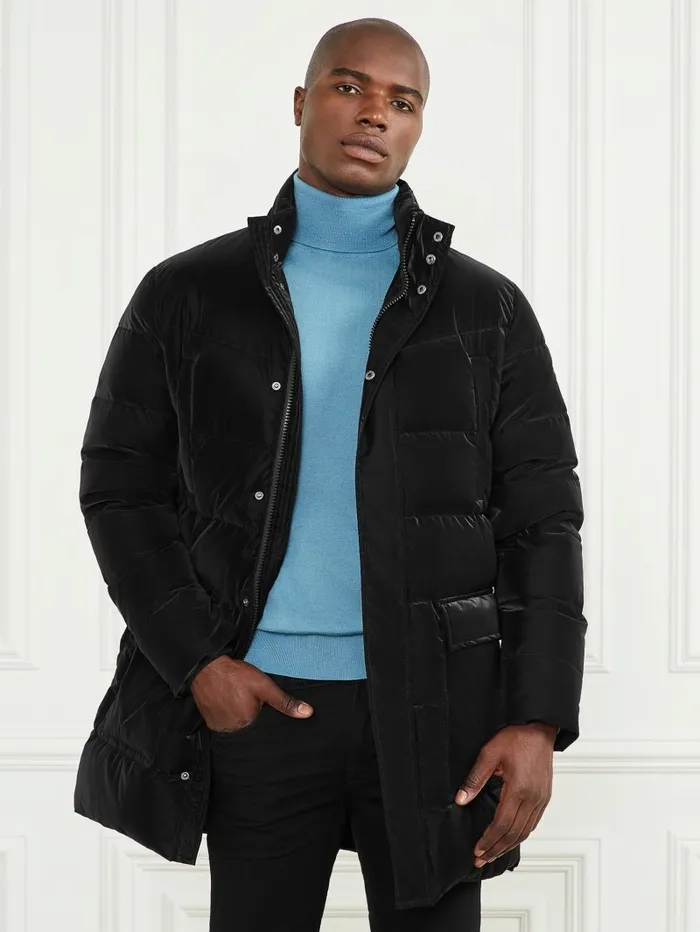 Jackets and Coats GUESS Men Long Down Hooded Jacket Black Jackets and Coats GUESS Men Long Down Hooded Jacket Black