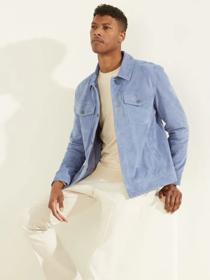Jackets and Coats GUESS Men Suede Leather Trucker Jacket Bacopa Jackets and Coats GUESS Men Suede Leather Trucker Jacket Bacopa