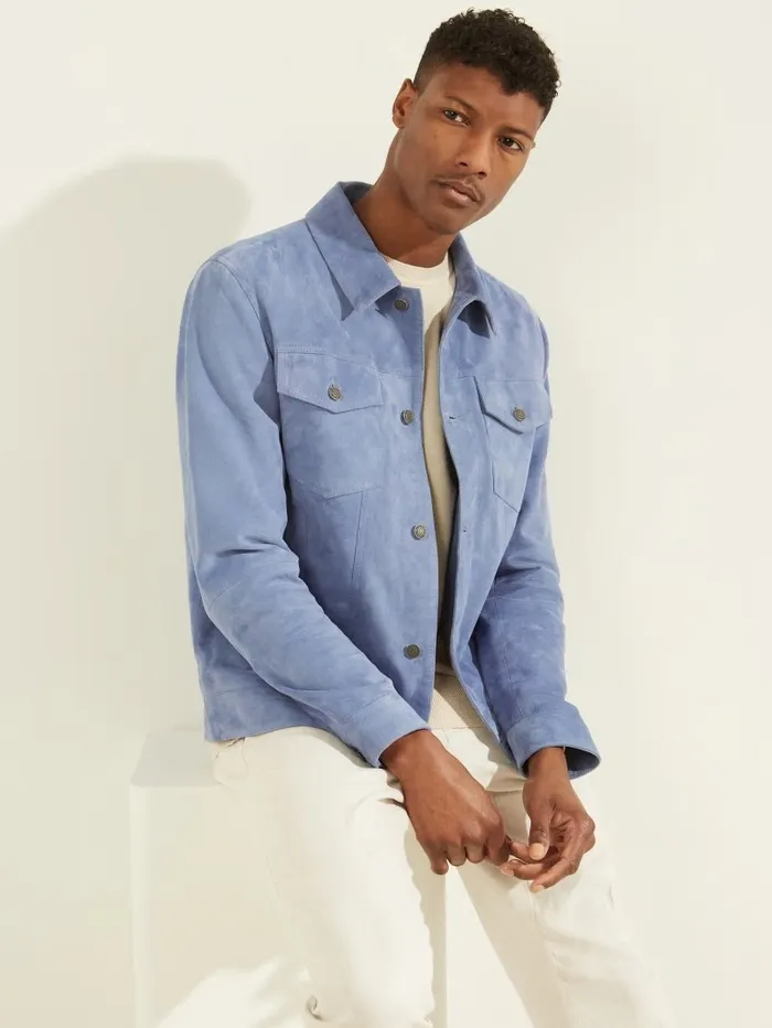Jackets and Coats GUESS Men Suede Leather Trucker Jacket Bacopa Jackets and Coats GUESS Men Suede Leather Trucker Jacket Bacopa
