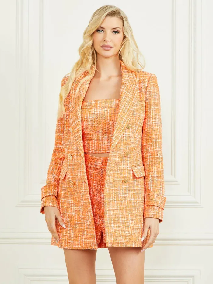 Jackets and Coats GUESS Women Luella Tweed Blazer Mayan Sunset Multi