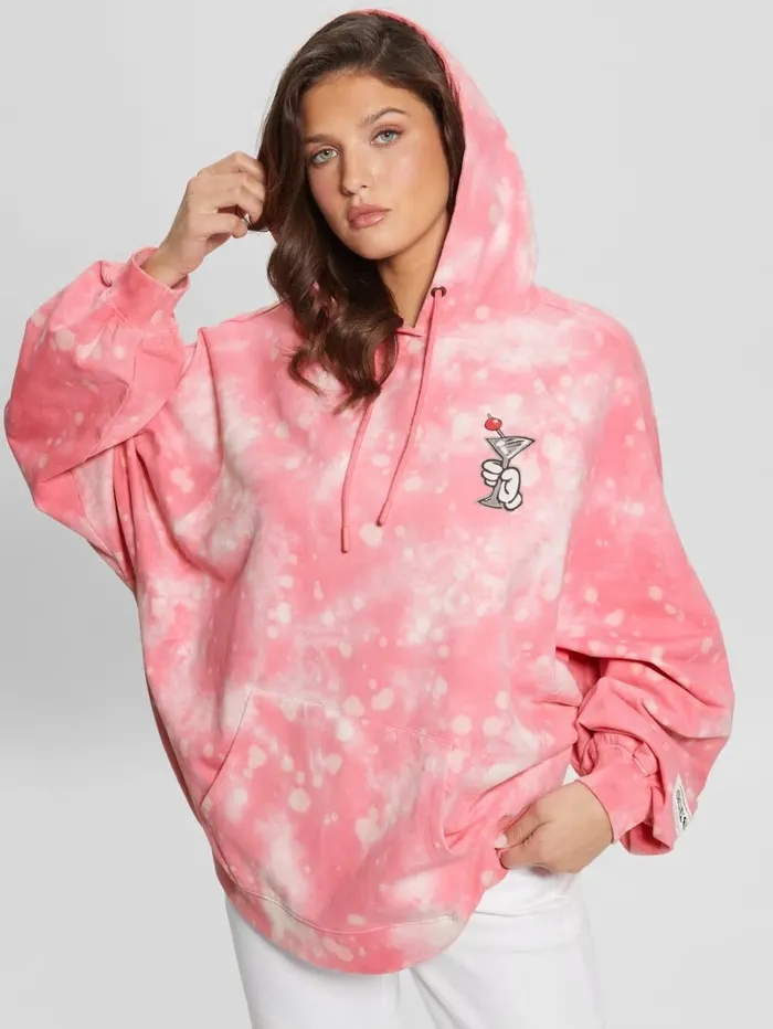 Jackets and Coats Martini Graphic Hoodie Morning Pink Multi 8211 GUESS Women Jackets and Coats Martini Graphic Hoodie Morning Pink Multi 8211 GUESS Women