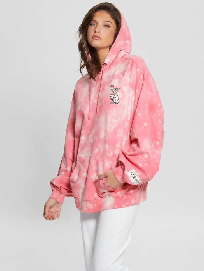 Jackets and Coats Martini Graphic Hoodie Morning Pink Multi 8211 GUESS Women Jackets and Coats Martini Graphic Hoodie Morning Pink Multi 8211 GUESS Women