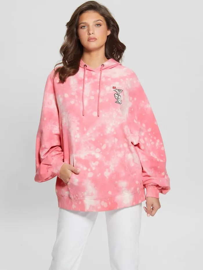 Jackets and Coats Martini Graphic Hoodie Morning Pink Multi 8211 GUESS Women Jackets and Coats Martini Graphic Hoodie Morning Pink Multi 8211 GUESS Women