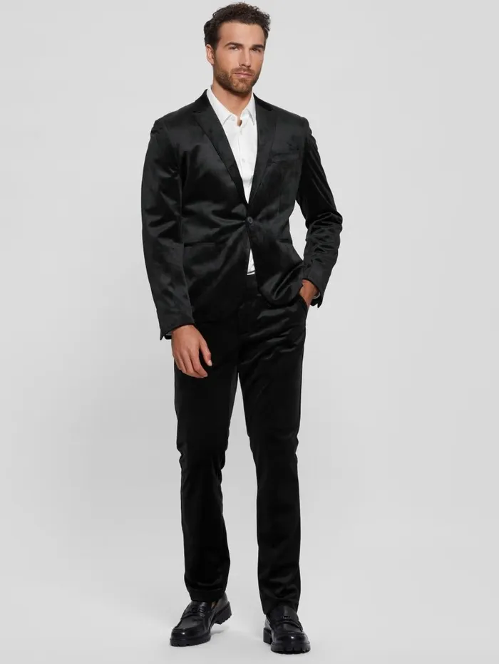 Jackets and Coats Men Fulham Velvet Blazer Black GUESS Jackets and Coats Men Fulham Velvet Blazer Black GUESS