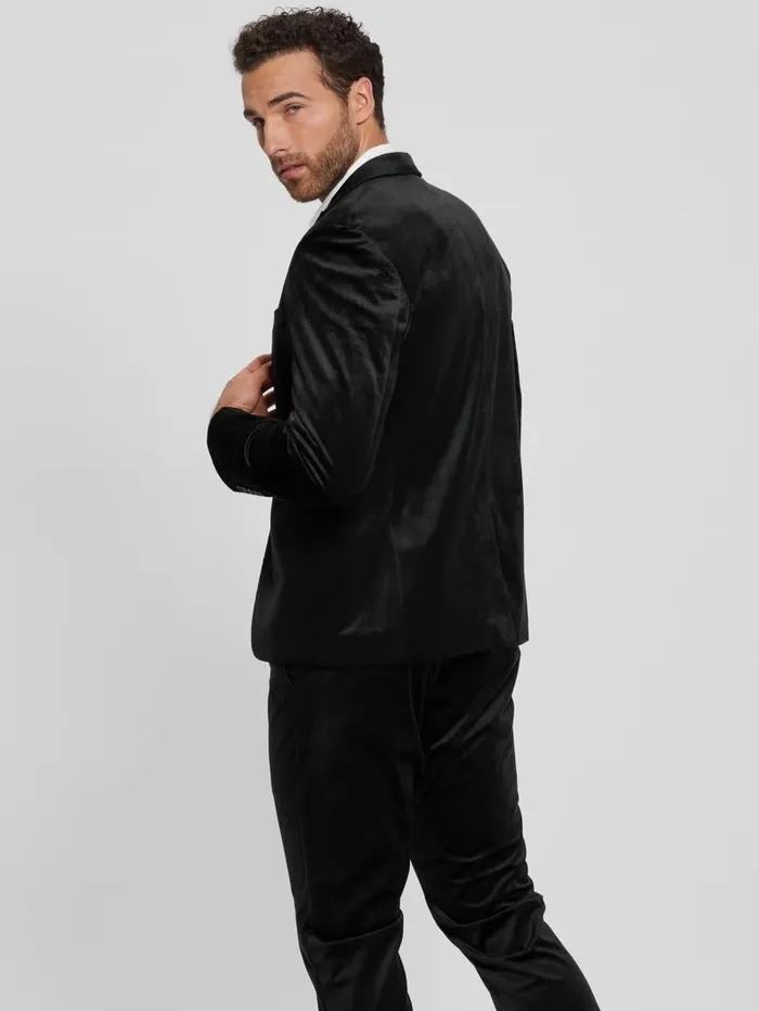Jackets and Coats Men Fulham Velvet Blazer Black GUESS Jackets and Coats Men Fulham Velvet Blazer Black GUESS