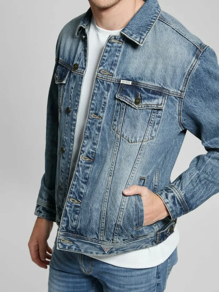 Jackets and Coats Men GUESS Embroidered Dean Jacket Venture