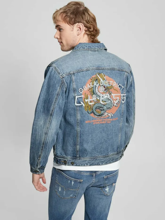 Jackets and Coats Men GUESS Embroidered Dean Jacket Venture