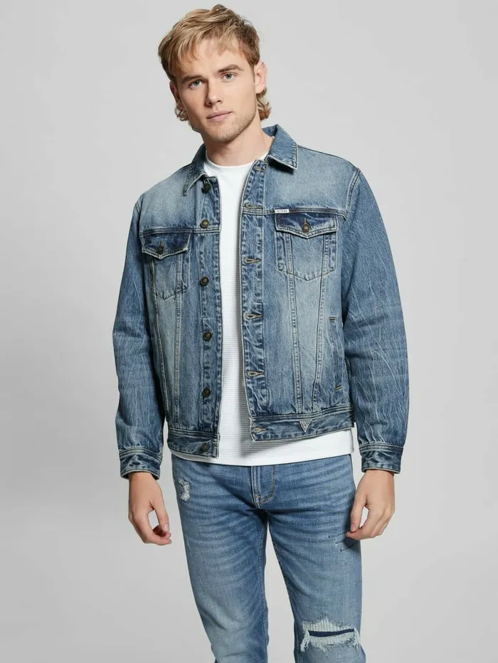 Jackets and Coats Men GUESS Embroidered Dean Jacket Venture