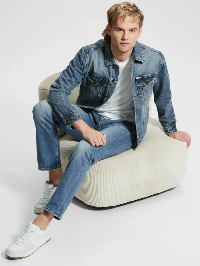 Jackets and Coats Men GUESS Embroidered Dean Jacket Venture