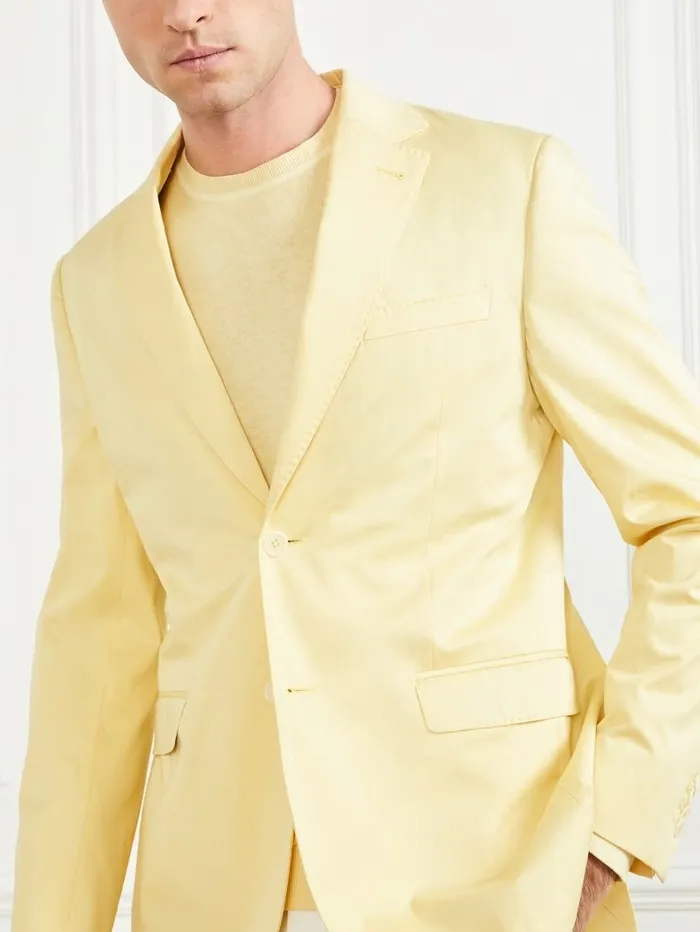 Jackets and Coats Men GUESS Single Breasted Blazer Creamy Yellow Jackets and Coats Men GUESS Single Breasted Blazer Creamy Yellow