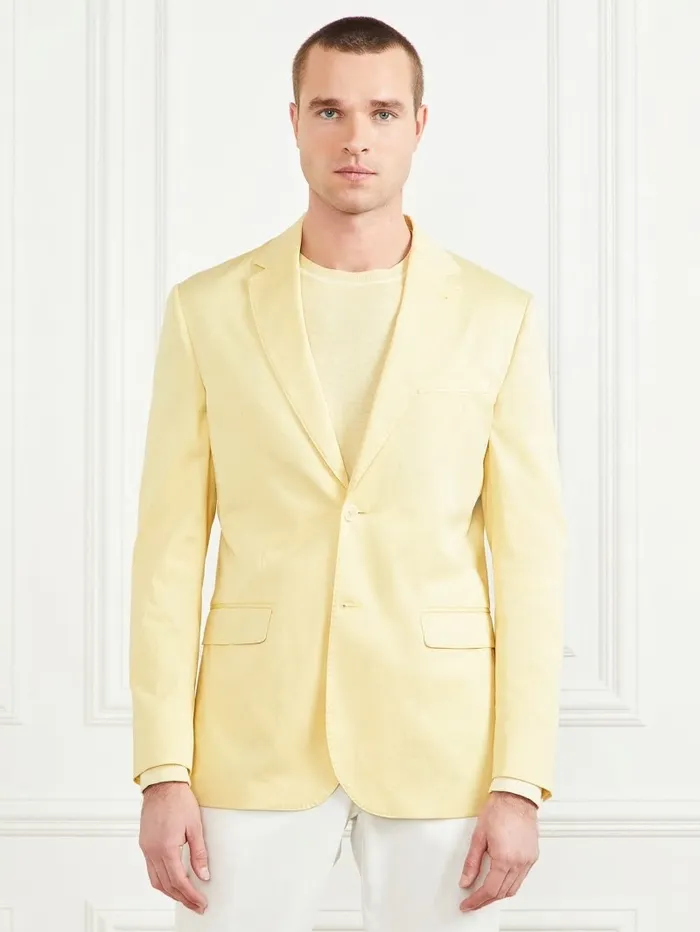 Jackets and Coats Men GUESS Single Breasted Blazer Creamy Yellow Jackets and Coats Men GUESS Single Breasted Blazer Creamy Yellow