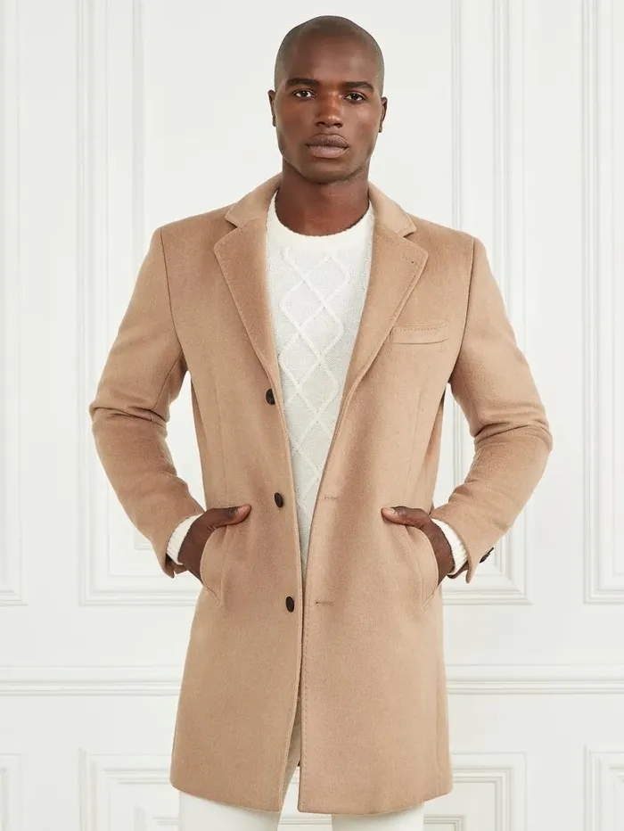 Jackets and Coats Men Single Breasted WoolBlend Coat Irishell GUESS
