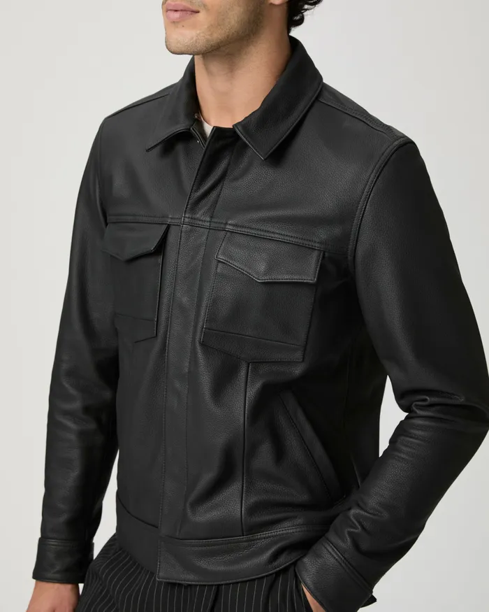 Jackets and Coats PAIGE Men Icon Capsule Pedro Jacket 8211 Black Leather