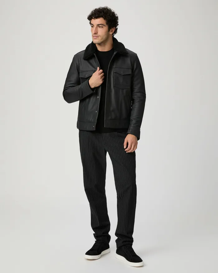 Jackets and Coats PAIGE Men Icon Capsule Pedro Jacket 8211 Black Leather