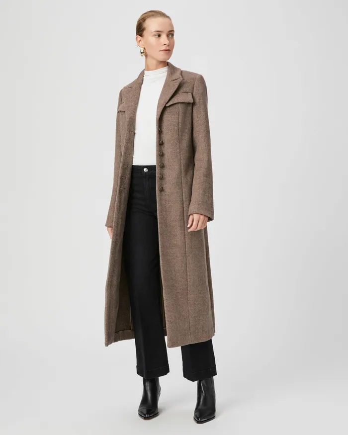 Jackets and Coats PAIGE Women Lucrezia Coat 8211 Rye Brown Multi