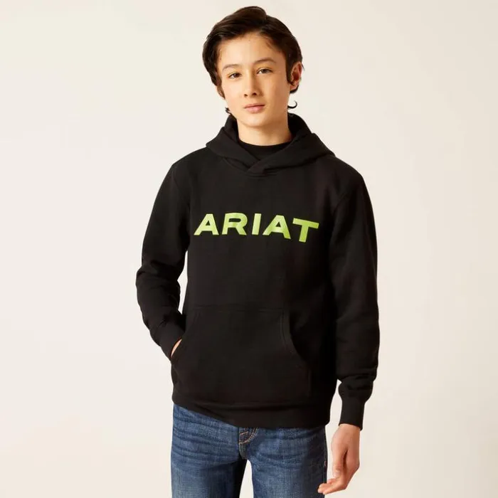 Jackets and Vests Kids Ariat Ariat Front Logo Hoodie Black