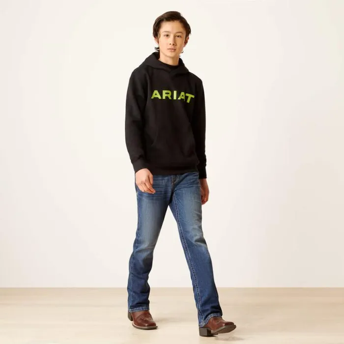 Jackets and Vests Kids Ariat Ariat Front Logo Hoodie Black