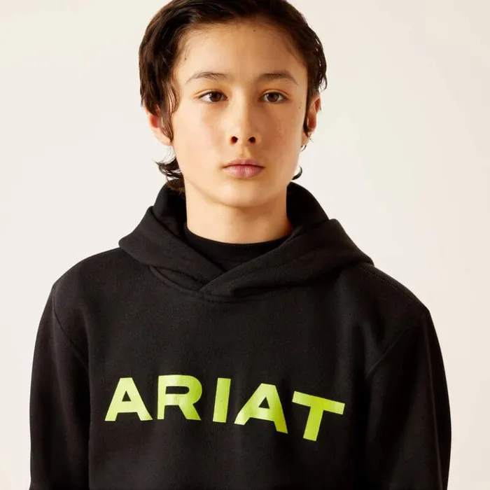 Jackets and Vests Kids Ariat Ariat Front Logo Hoodie Black