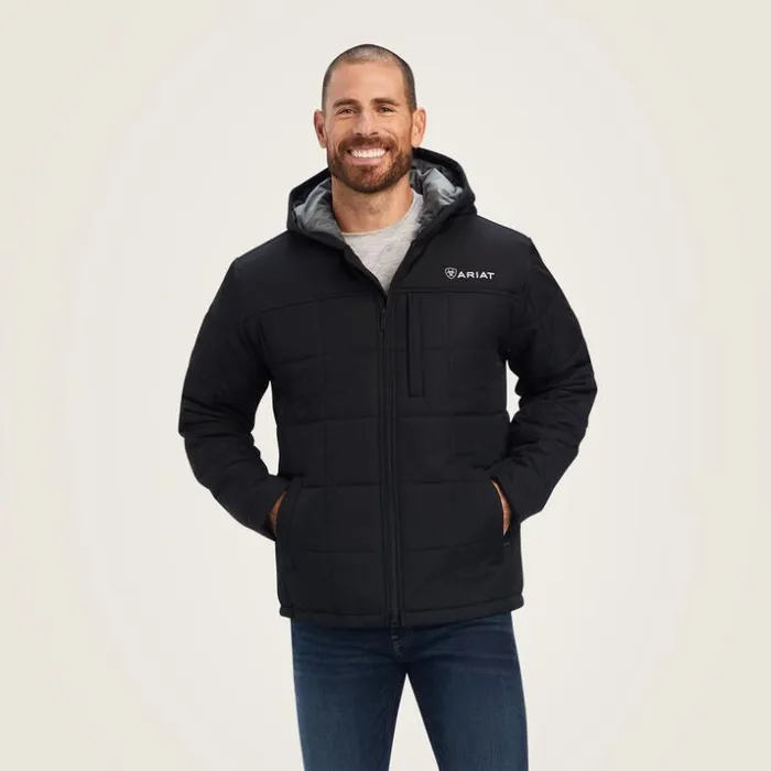 Jackets and Vests Men Ariat Crius Hooded Insulated Jacket Black