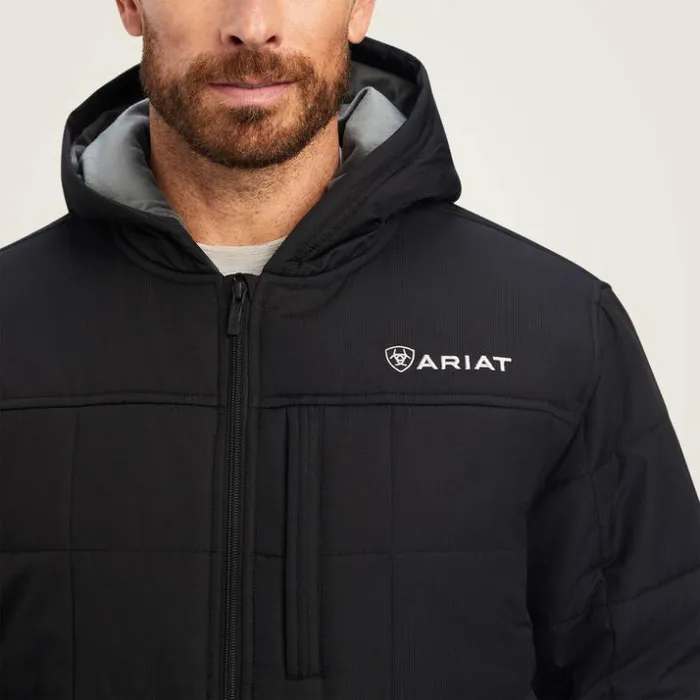 Jackets and Vests Men Ariat Crius Hooded Insulated Jacket Black Jackets and Vests Men Ariat Crius Hooded Insulated Jacket Black