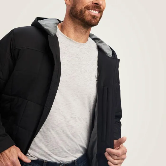 Jackets and Vests Men Ariat Crius Hooded Insulated Jacket Black Jackets and Vests Men Ariat Crius Hooded Insulated Jacket Black