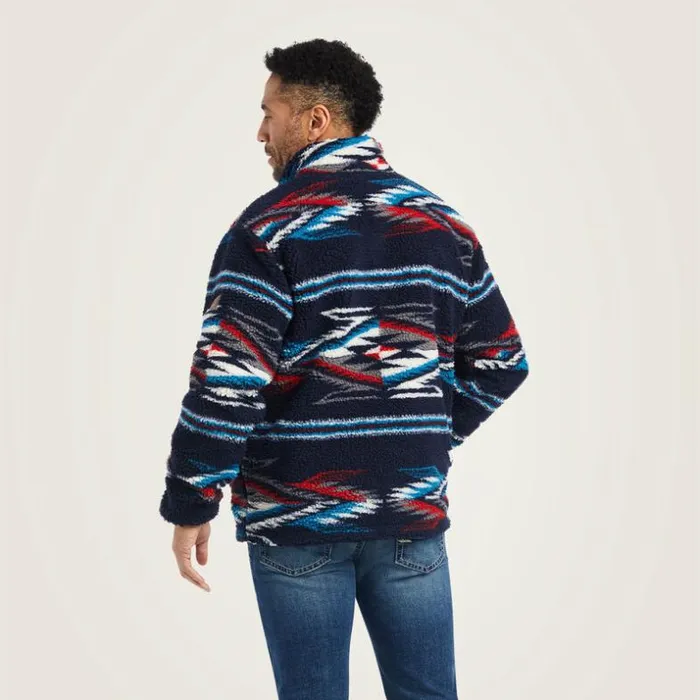 Jackets and Vests Men Ariat Fleece Chimayo Jacket New Mexico Navy