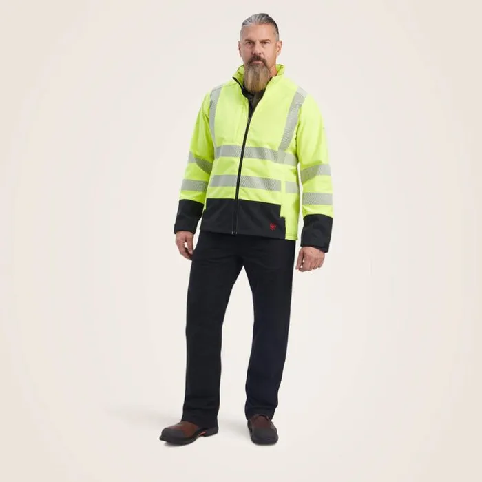 Jackets and Vests Men Ariat FR Vernon HiVis Softshell Jacket Hivis Yellow Jackets and Vests Men Ariat FR Vernon HiVis Softshell Jacket Hivis Yellow