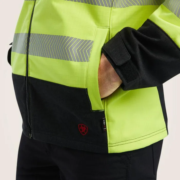 Jackets and Vests Men Ariat FR Vernon HiVis Softshell Jacket Hivis Yellow Jackets and Vests Men Ariat FR Vernon HiVis Softshell Jacket Hivis Yellow