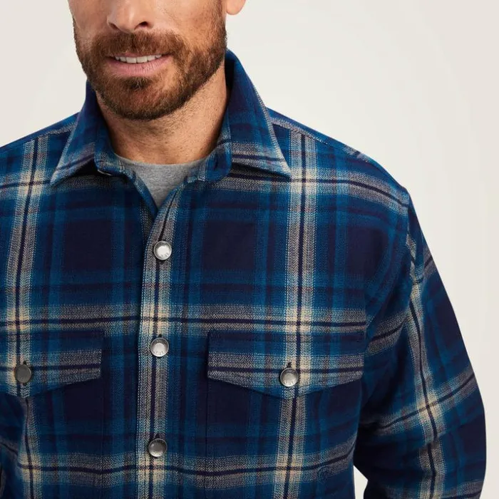 Jackets and Vests Men Ariat Hannoch Shirt Jacket Maritime Blue Jackets and Vests Men Ariat Hannoch Shirt Jacket Maritime Blue